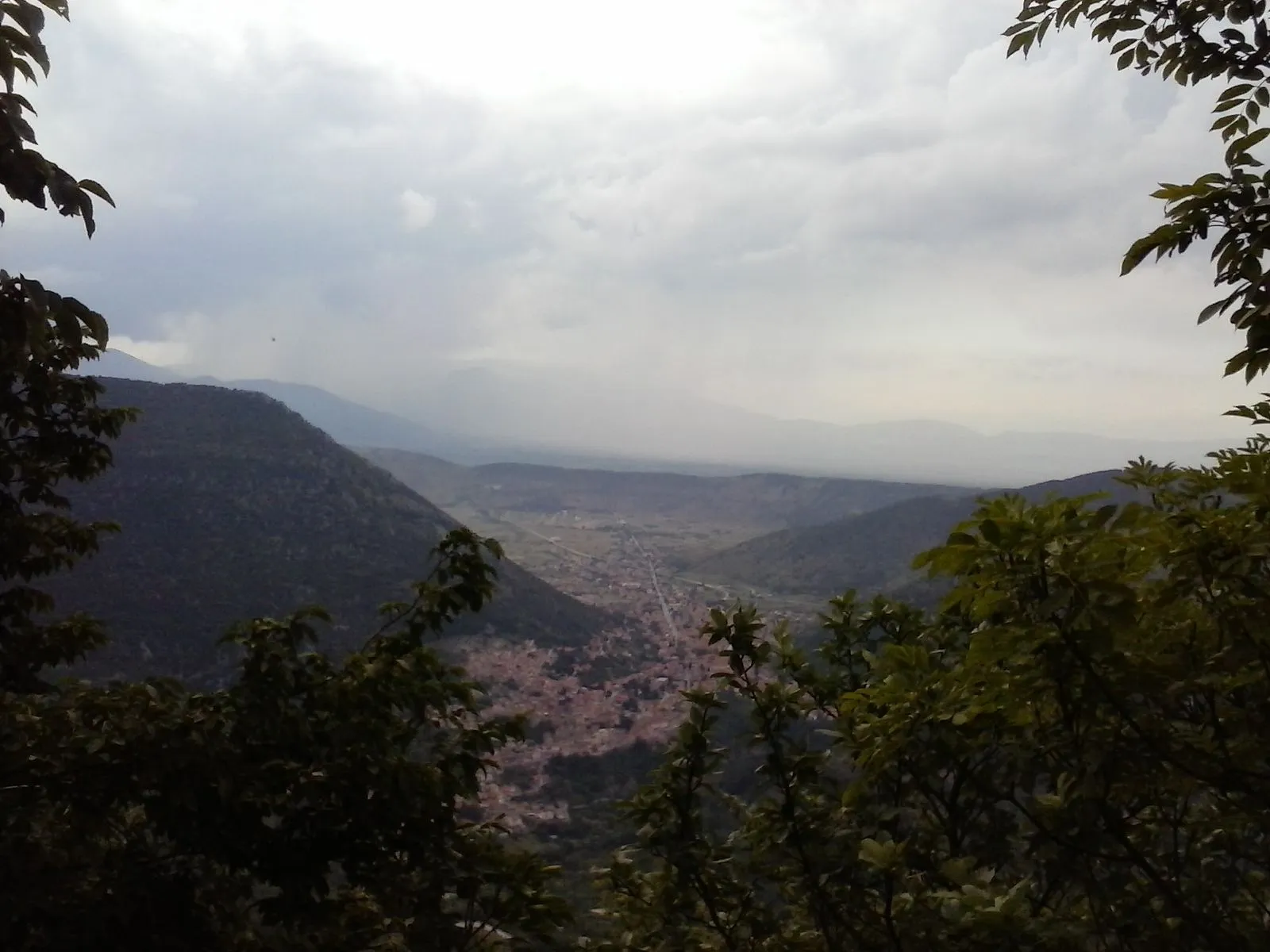 Wide green panorama of hills in Abruzzo, Italy.