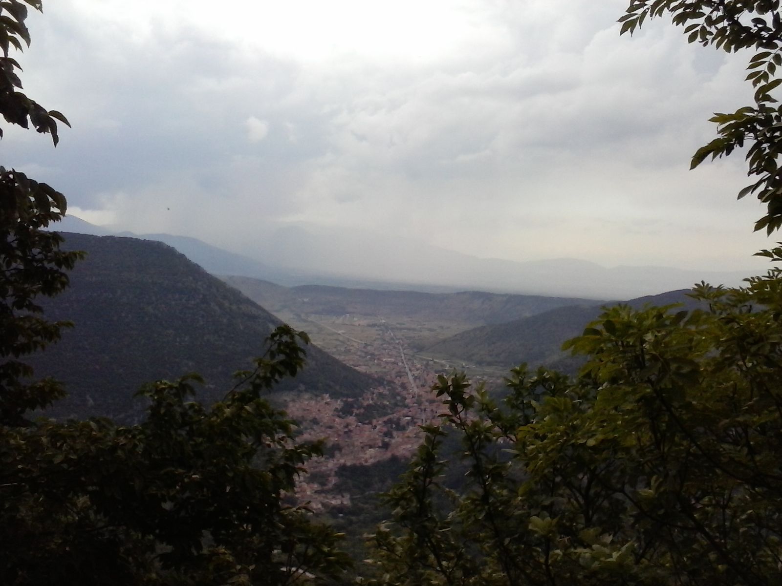 Wide green panorama of hills in Abruzzo, Italy.