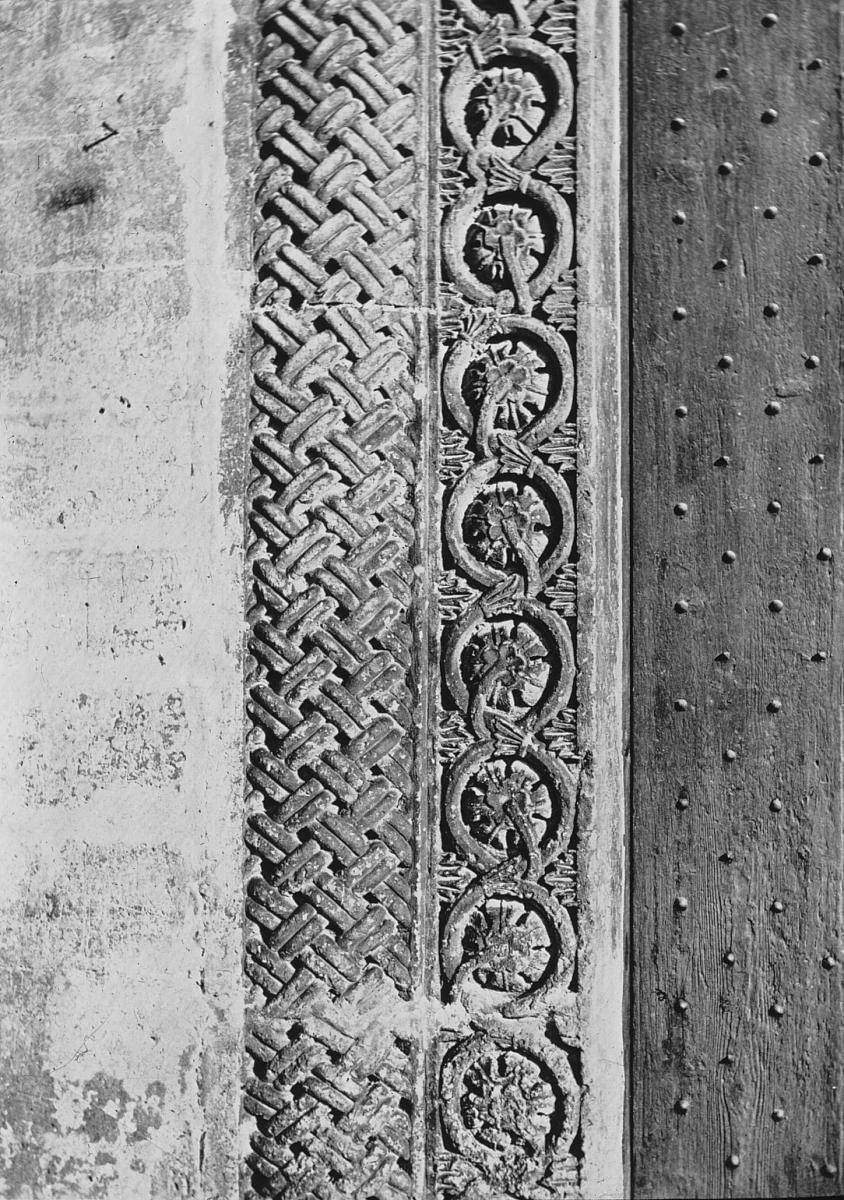 Detail of a carved cathedral doorway in Matera, from the William Henry Goodyear collection.