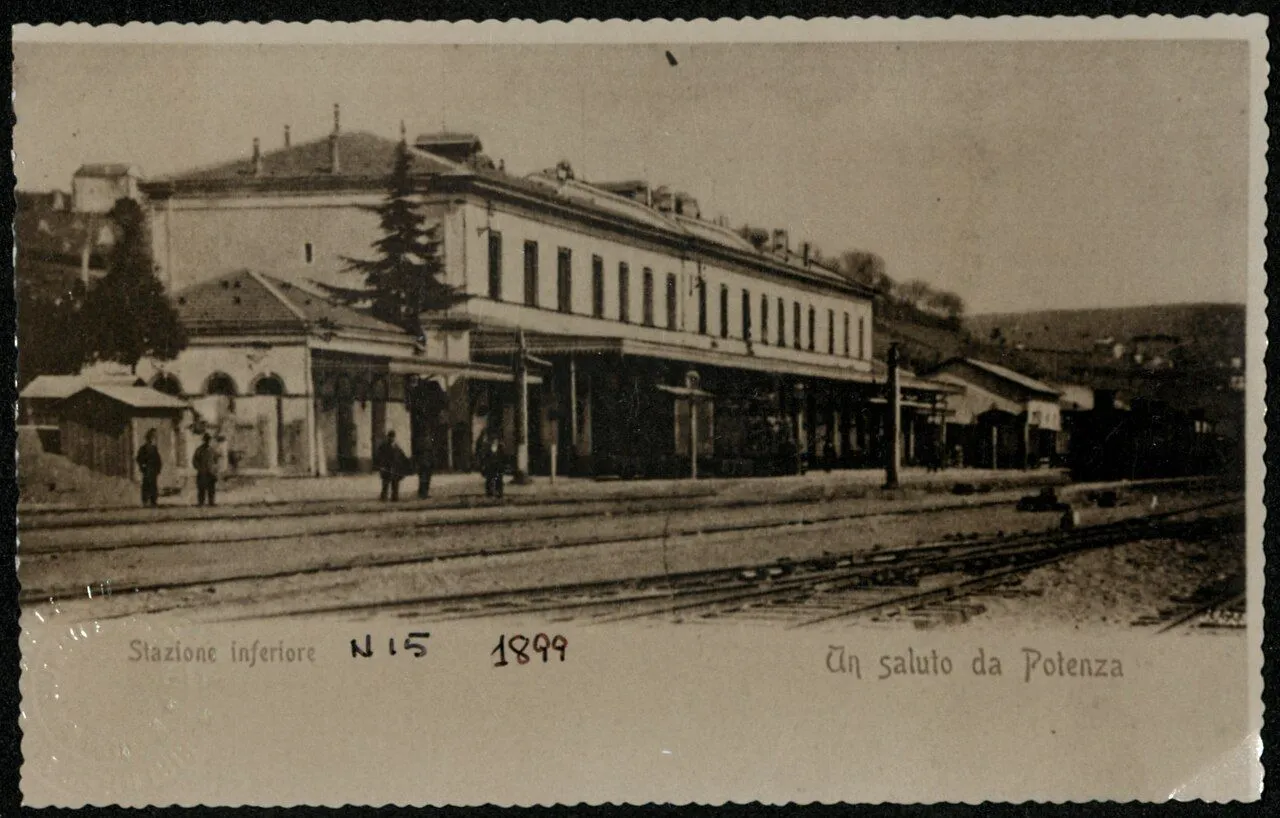 Illustrated postcard of Potenza, Basilicata, dated 1899, with small views of the city.